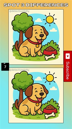 🕵️‍♀️ Spot 3 Differences Challenge! – 159 🔍 #dog