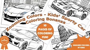Car Coloring Pages for Kids: 10 Easy Pages (PDF) - Etsy