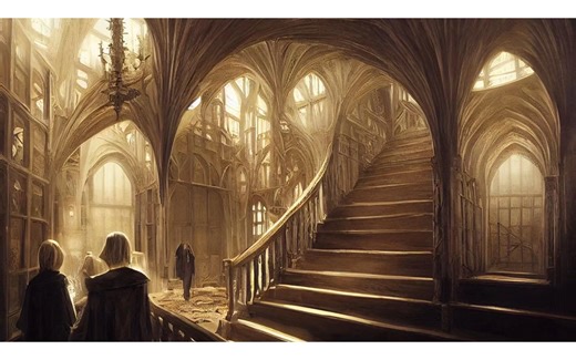 【白噪音】🏰霍格沃茨城堡走廊 移动楼梯 学生聊天 脚步声 空旷回声 哈利波特氛围音 环境音