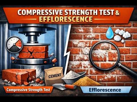 Compressive Strength Test & Efflorescence Test of Bricks | Brick Testing | Construction Materials