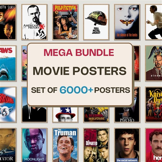 6000  Movie Poster Collection | Classic & Iconic Film Prints | Home Theater Wall Art Bundle | Cinema Posters | Digitaldownload - Etsy
