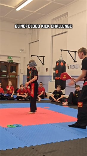 🦵Blindfolded Kick Challenge! #karate #martialarts #karate #cobrakai