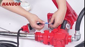 Handor 12V 20 GPM Fuel Transfer Pump with Discharge Hose & Manual Nozzle for Oil Fuel Diesel Biodiesel Ethanol Methanol Blends Kerosene Gasoline