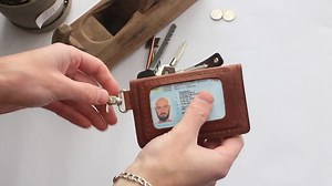 Personalized Leather Keychain Wallet: Slim Card Holder Coin Purse - Etsy