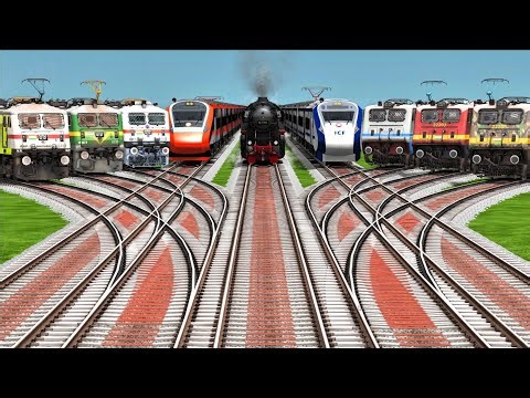 ⚡ Crazy Electric Train Action on Curved Railroad | Train Simulator Game