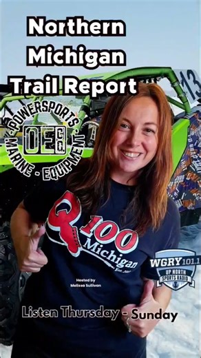 🎥 Northern Michigan Trail Report — Powered by Outdoor Equipment Co. - Northern Michigan Hey riders! Melissa Sullivan here. UP trails are good to excellent, while the Northern Lower is mixed with thin spots and icy corners. Groomers in Crawford & Roscommon are putting in the work. ❄️ Tip‑Up Town USA hits Houghton Lake this weekend—expect heavy sled & ORV traffic. Watch for logging on Trail 4 near Gaylord, washouts on the Freda, and remember some snowmobile trails are closed to wheeled vehicles. 