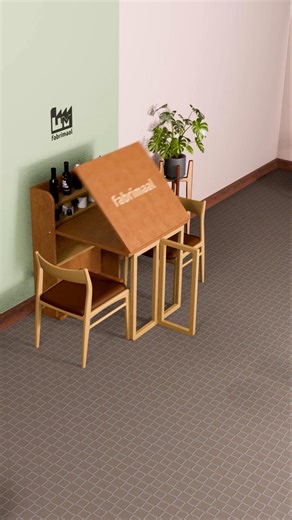 Foldable dining table with mini bar #furniture #design #wood #homedecor