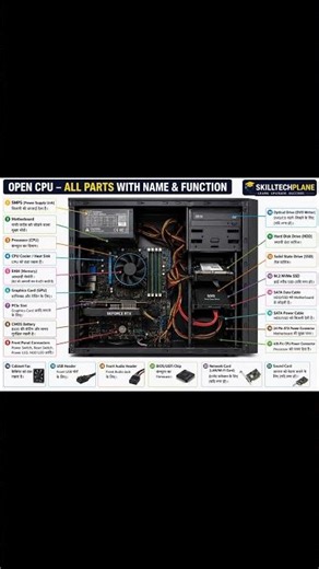 Open CPU Parts Explained | All Computer Parts with Names | Computer Basics #memorytest #basiccompute