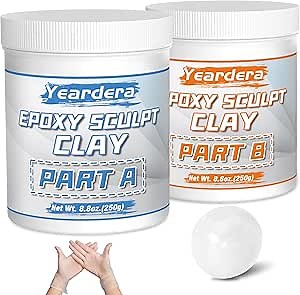 Amazon.com: Yeardera Epoxy Sculpt Clay, 2 Part Modeling Compound (A & B) for Sculpting, Modeling, Filling, Restoring, White