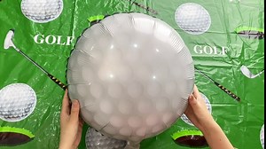 Outus 7 Pcs Golf Party Decorations 6 Pcs 18 Inch Golf Balloons 86 x 51 Inch Golf Tablecloth Foil Balloons Golf Plastic Birthday Table Cover Golf Party Supplies for Golf Themed Party Sport Events