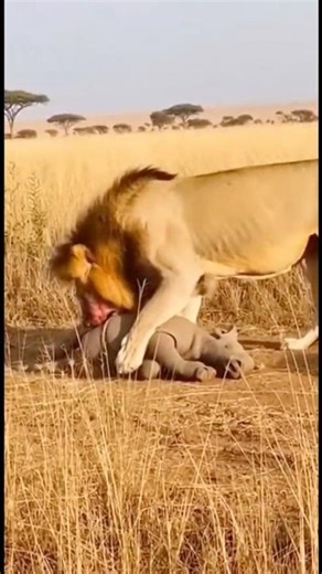 Seconds Before Impact: Lion Meets an Angry Rhino