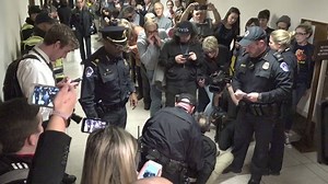 138K views · 1.6K reactions | Shouting protesters interrupted senators who were speaking to reporters before and after a budget committee vote on the Republican tax reform bill on Nov. 28. | Washington Post | Facebook