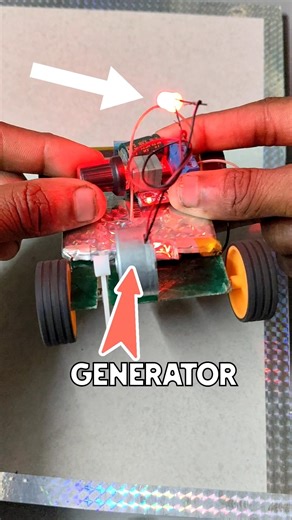 Generator Works in Car , Electricity from Wheels | फ्री एनर्जी #short #shortfeed #freeelectricity