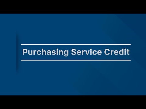 How to purchase service credit
