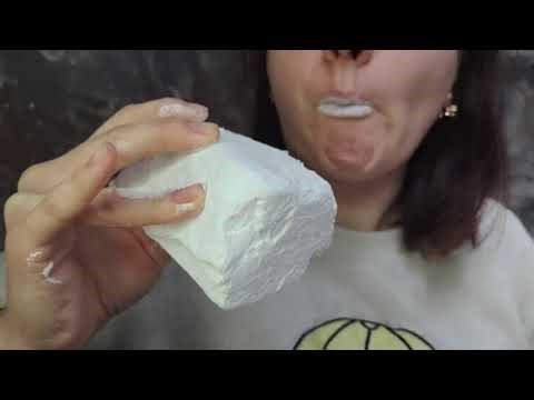 ‪@chalk_zan751‬ dry white chalk eating || chalk is dry and powdery || chalk crunch || crunchy