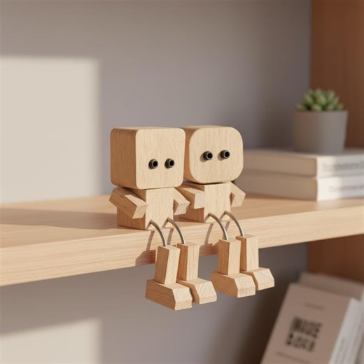 Wooden Robot Figurine Handmade Desk Toy Minimalist Decor - Etsy