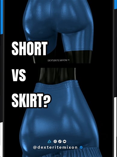 Animation with blender. cloth simulation with....? SHORT VS SKIRT #blender3d #b3d #blender #clothsimulation