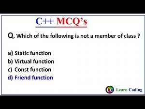 Part-4 C++ MCQ's | 20+ mcq questions and answers of c++ | C++ mcq questions with answers
