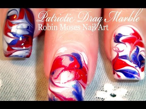 No Water Needed - 4th of July Marble Nail Art Tutorial