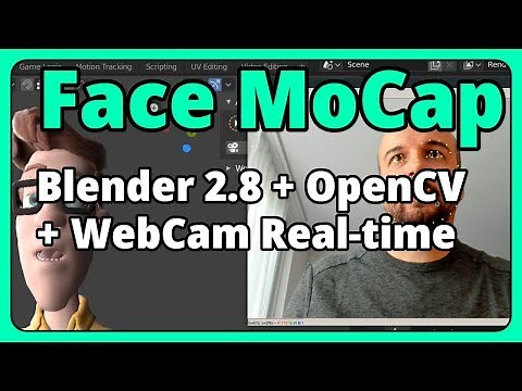 Blender 2.8 facial mocap using OpenCV and webcam