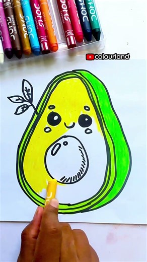 How to colour avocado easy step by step #shorts #drawingtutorial #easycolouring #viral #avocado