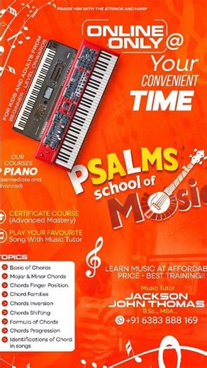 Online Keyboard Class || contact us : 6383888169 #music #jesuslovesyou
