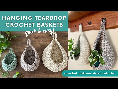 How To Crochet Hanging Baskets: Quick & Easy Pattern In 3 Sizes!
