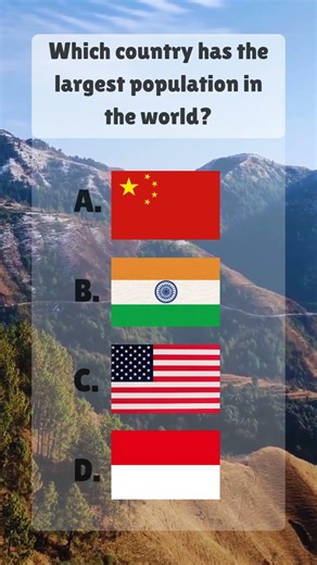 Did You Know? Which Country Has the Largest Population in the World? 🌍 #shorts #challenge