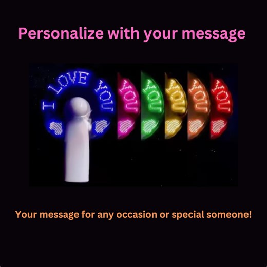 Personalized LED Message Fan: Custom Light-up Party Favor - Etsy
