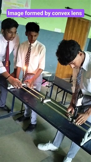 Image formed by convex lens #shortsfeed #convexlens #science #experiment #class10