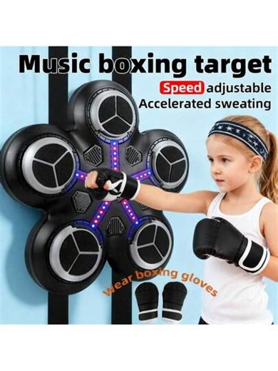 Premium Kids' Musical Boxing Machine – Featuring A Smart Wireless Boxing Training Kit (Comes With Boxing Gloves), A Wall-Mounted Musical Boxing Gaming System (With LED Lights), And Boxing Target Workout Tools Suitable For Home, Office, And Gym. An Innovative Toy For Boys And Girls Aged 3-12+, And An Outstanding Present For Halloween, Christmas, Easter, And Birthdays. | SHEIN