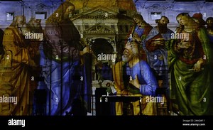 October 2 2022 - Video mapping on the facade of the Basilica of St. Peter at the Vatican entitled ''Follow me''. The show was preceded by the italian oper singer ANDREA BOCELLI. © EvandroInetti via ZUMA Wire (Credit Image: © Evandro Inetti/ZUMA Press Wire Stock Photo - Alamy
