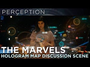 Marvel Studios' The Marvels: Hologram Map Travel Discussion Full Scene
