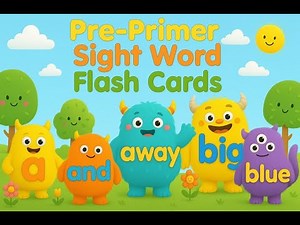 Pre Primer Sight Word Flash Cards