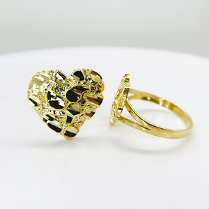 10k & 14k Solid Gold Vintage Nugget Diamond Cut Heart Love Ring Gift for Women/girl Elegant Fine Jewelry Gift for Her - Etsy