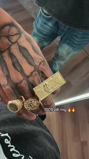 100 Dollar Bill Ring for Men | Two Finger Design