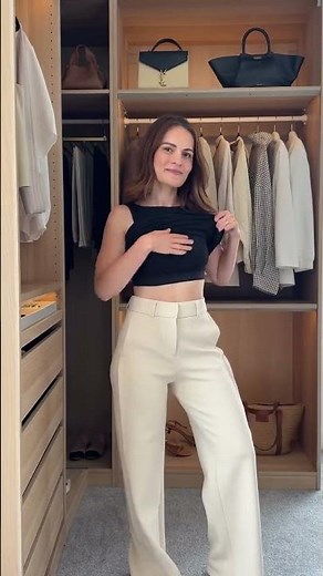 Black Top + White Pants 🤍🖤 | Simple & Classy Outfit Idea #Shorts #fashion #fashionweek #streetstyle