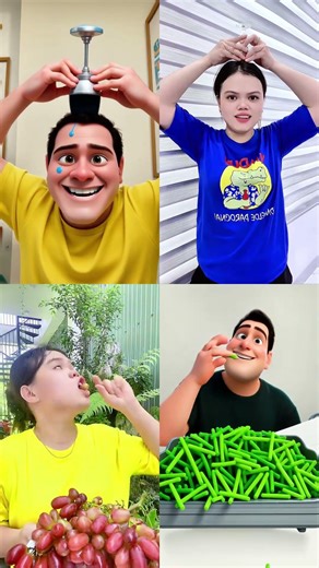 Water Glass Balance & Grape Snack Challenge 🍷🍇😋