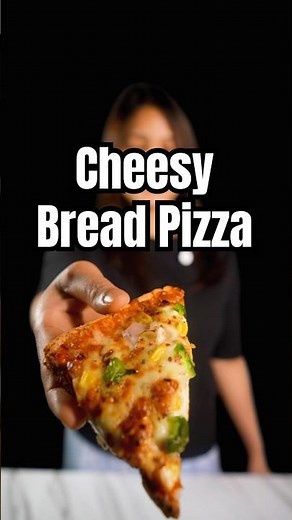 Cheesy Bread Pizza, crispy base and melted cheese. #asmrfood #cookingshorts #pizza
