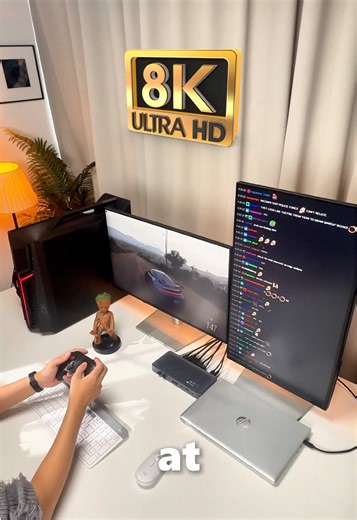 8K Dual Monitors KVM Switch = Next-Level Gaming Setup #dockingstation #gamesetup #idockb10