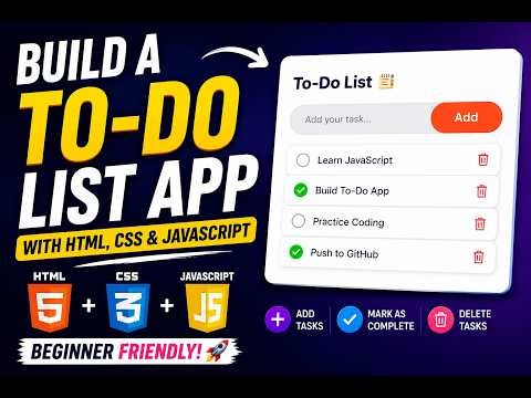 Build a To-Do List App with HTML, CSS & JavaScript | Beginner Project