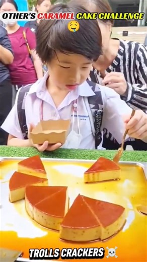 🍰 OTHER CARAMEL CAKE CHALLENGE 😱 Last Bite Wins!#troll#edit#shorts#tiktoktrend #trollface#cake#viral