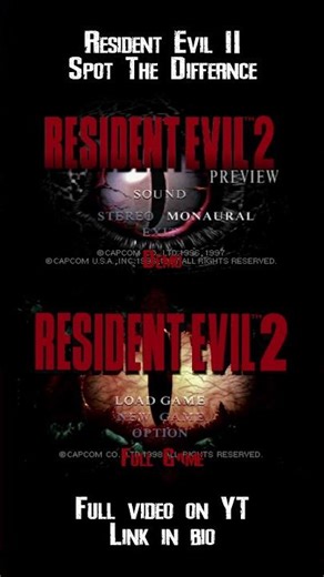 Resident Evil 2 Demo Spot The Difference - Start Menu #residentevil #re9 #residentevilrequiem