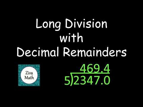 Long Division with Decimal Remainders | How to Do Long Division Step by Step | Ziva Math