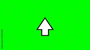 Up arrow moves 4k animated video,up arrow animation, up animation on green background. swipe up looping icon