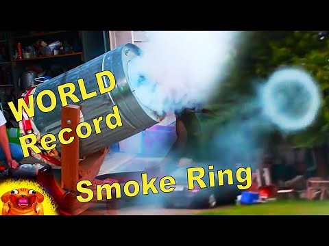 WORLD RECORD Vortex Cannon!! How To Make A DIY Air Cannon For Smoke Rings!