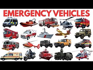 Emergency Vehicles for Kids | Police Car, Fire Truck, Rescue Trucks and Ambulance with Sounds