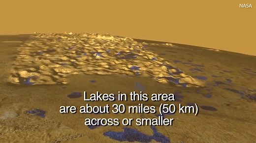 NASA film flies over seas and lakes on Saturn's moon Titan