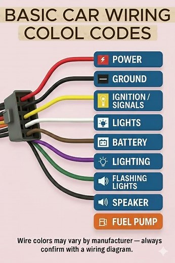 Car Wiring Color Codes in 1 Minute! ⚡ | Learn Basic Car Wiring | #Shorts