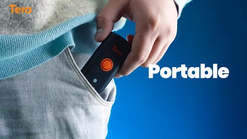 Tera Barcode Scanner Mini 1D Wireless: 3-in-1 Works with Bluetooth 2.4G USB Wired Portable Laser Bar Code Reader Pocket Size for Windows Android iOS Tablets Computers 1100L Purple